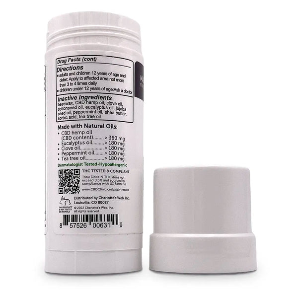 Made with Natural Oils:
﻿﻿CBD hemp oil (CBD content) > 360 mg, ﻿﻿Eucalyptus oil > 180 mg, Clove oil > 180 mg, Peppermint oil > 180 mg, Tea tree oil > 180 mg.
Dermatologist Tested-Hypoallergenic
THC TESTED & COMPLIANT
Total Delta-9 THC does not exceed 0.3% and sourced in compliance with US Farm Bill.