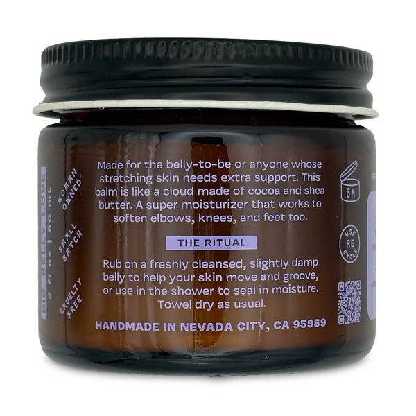 Brown glass jar with instructions in purple.