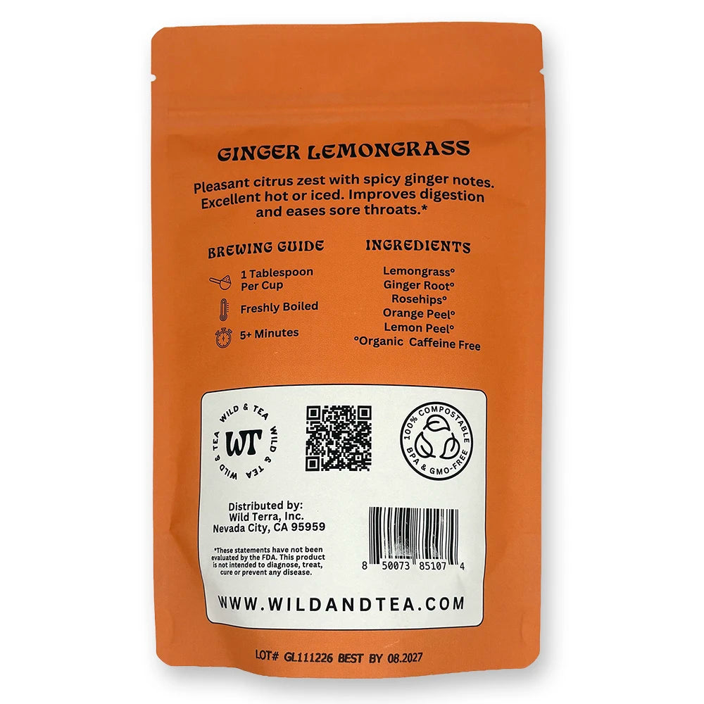 Orange pouch with orange flower illustration on the front.