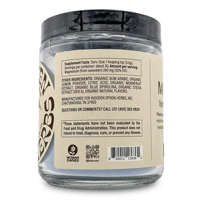 Other ingredients: Organic Gum Arabic, Organic Lemon Powder, Citric Acid, Organic Monkfruit Extract, Organic Blue Spirulina, Organic Stevia Extract (Reb A) Organic Natural Flavors.