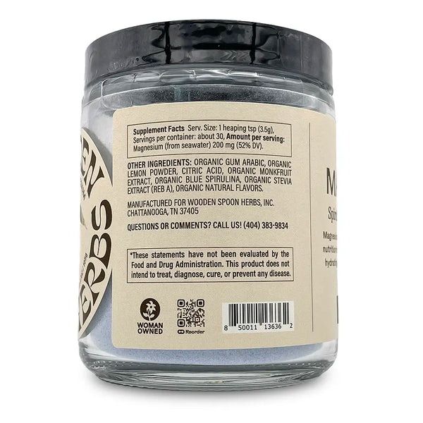 Other ingredients: Organic Gum Arabic, Organic Lemon Powder, Citric Acid, Organic Monkfruit Extract, Organic Blue Spirulina, Organic Stevia Extract (Reb A) Organic Natural Flavors.
